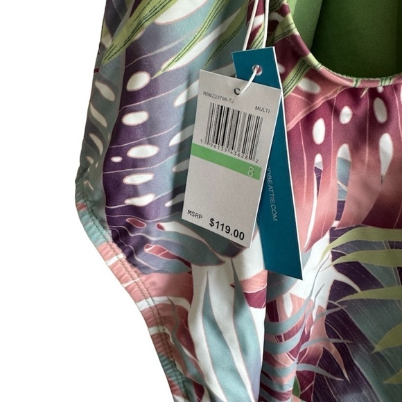 New! Bleu Rod Beattie Cross Back Keyhole One-Piece Swimsuit - Picture 7 of 10